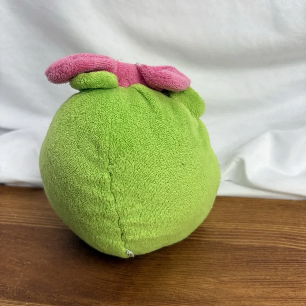 Angry Birds Green Pig Plush Pink Bow Stuffed Animal No Tag Soft Toy No Sound